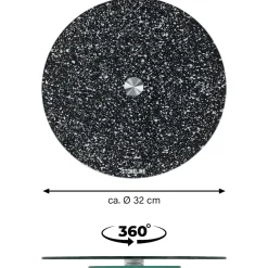 STONELINE Drehbare Glas Servierplatte Tortenplatte 32 cm | Schwarz