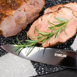 STONELINE Edelstahl Messer Set 5-teilig mit Messerblock | Schwarz