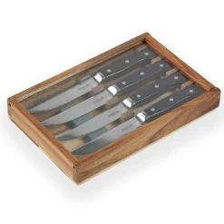 STONELINE Edelstahl Steakmesser Set 4-teilig | Holzgriff
