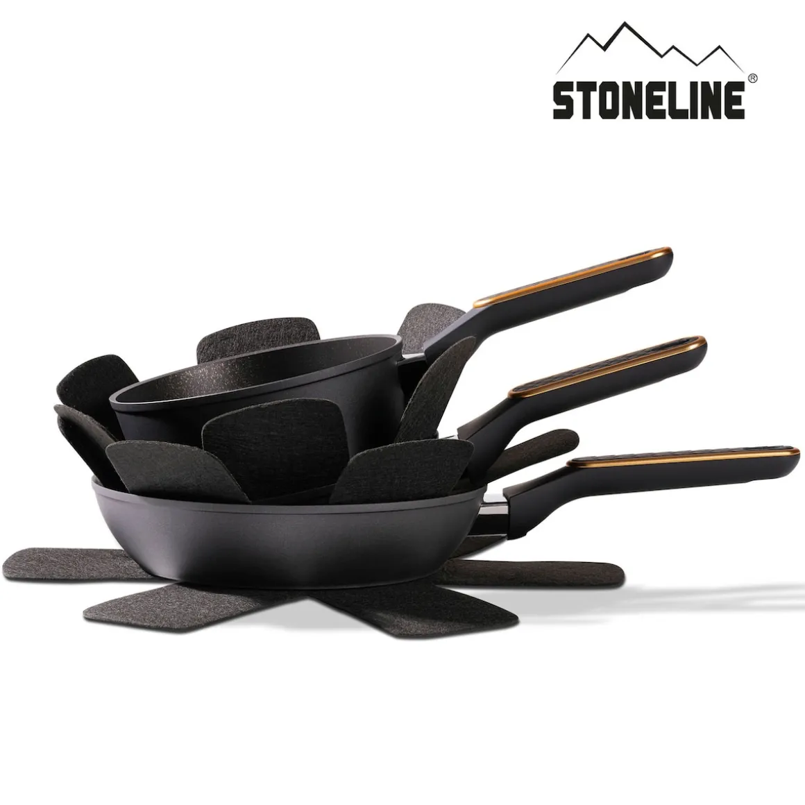 STONELINE Kochgeschirr-Set 11-teilig 18/20/24 Roségold | mit Deckeln