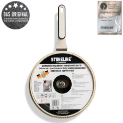 STONELINE Schmorpfanne 28 cm Creme | mit Deckel