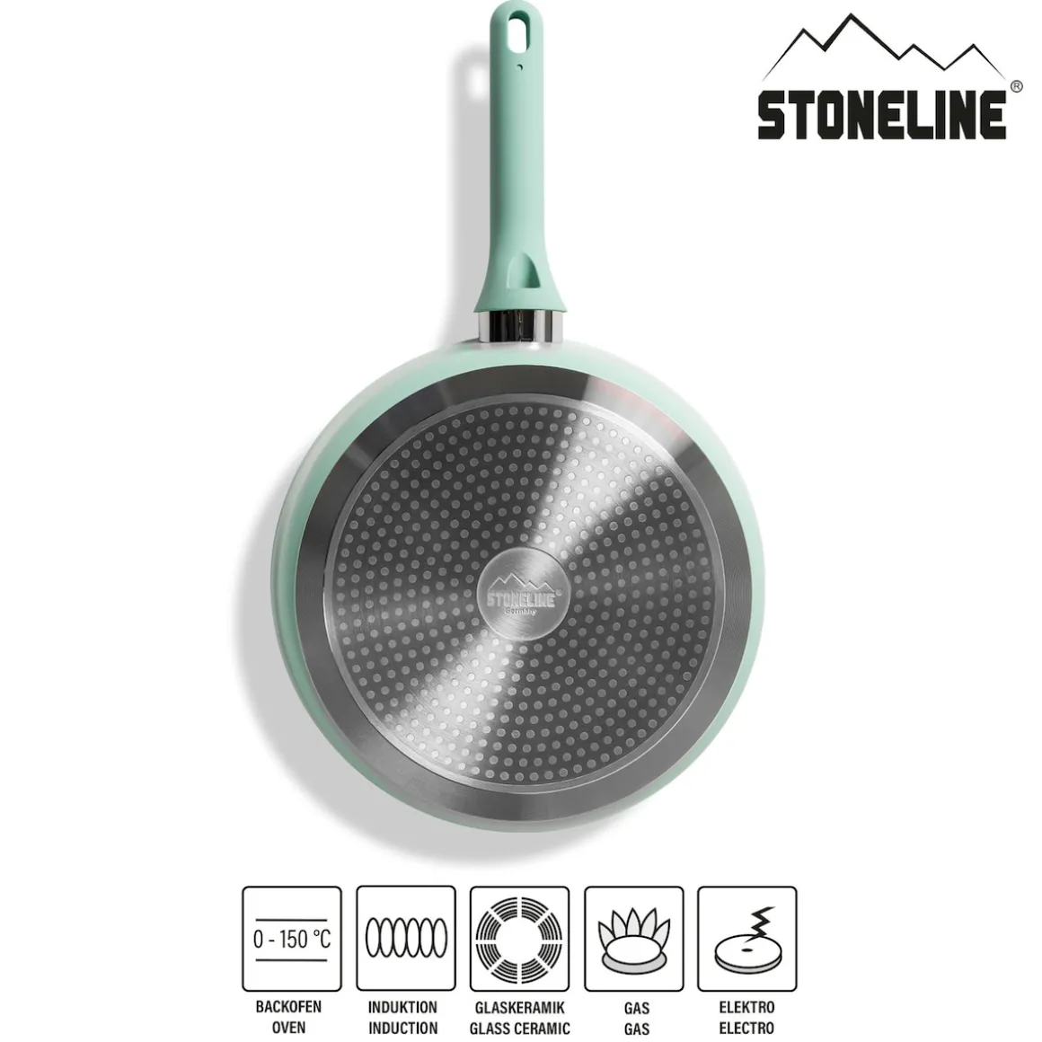 STONELINE Schmorpfanne 28 cm Mint | mit Deckel