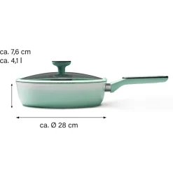 STONELINE Schmorpfanne 28 cm Mint | mit Deckel