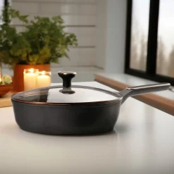 STONELINE Schmorpfanne 28 cm Roségold | mit Deckel