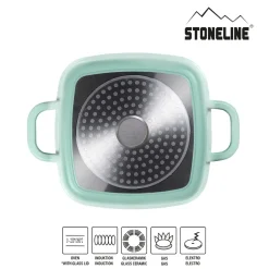 STONELINE Servierpfanne Eckig 20 cm Mint | mit Deckel