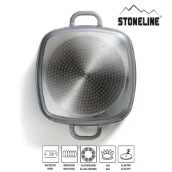 STONELINE Servierpfanne Eckig 24 cm | mit Deckel