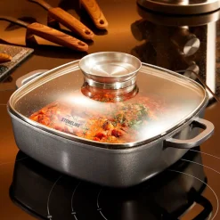 STONELINE Servierpfanne Eckig 24 cm | mit Deckel