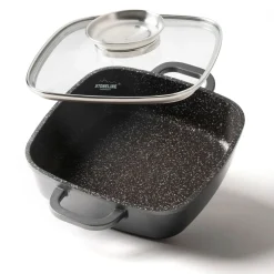 STONELINE Servierpfanne Eckig 20 cm | mit Deckel