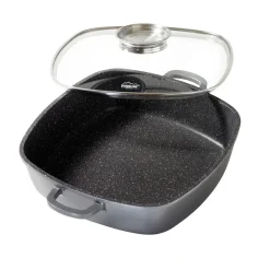 STONELINE Servierpfanne Eckig 28 cm | mit Deckel