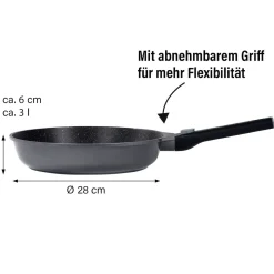 STONELINE SMART Bratpfannn 28 cm mit abnehmbarem Griff - Grau