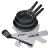 STONELINE SMART Pfannen-Set 6-teilig 20/24/28 mit abnehmbaren Griffen | ohne Deckel