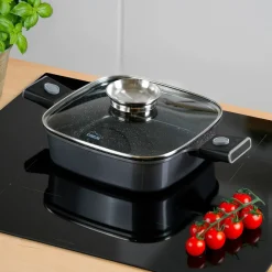 STONELINE SMART Servierpfanne Eckig 24 cm | mit Deckel