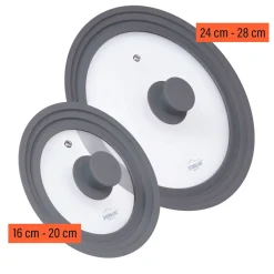 STONELINE Universal Glasdeckel Set 16/18/20 und 24/26/28 | Grau