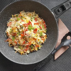 STONELINE Wokpfanne 30 cm mit abnehmbarem Griff | mit Deckel