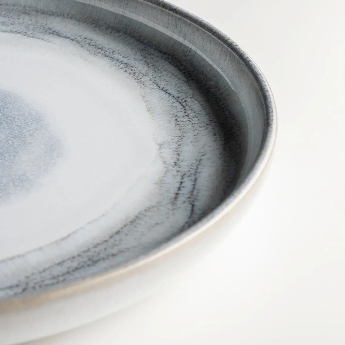 Suppenteller, Steinzeug TIEFER SEE Grau / Weiß