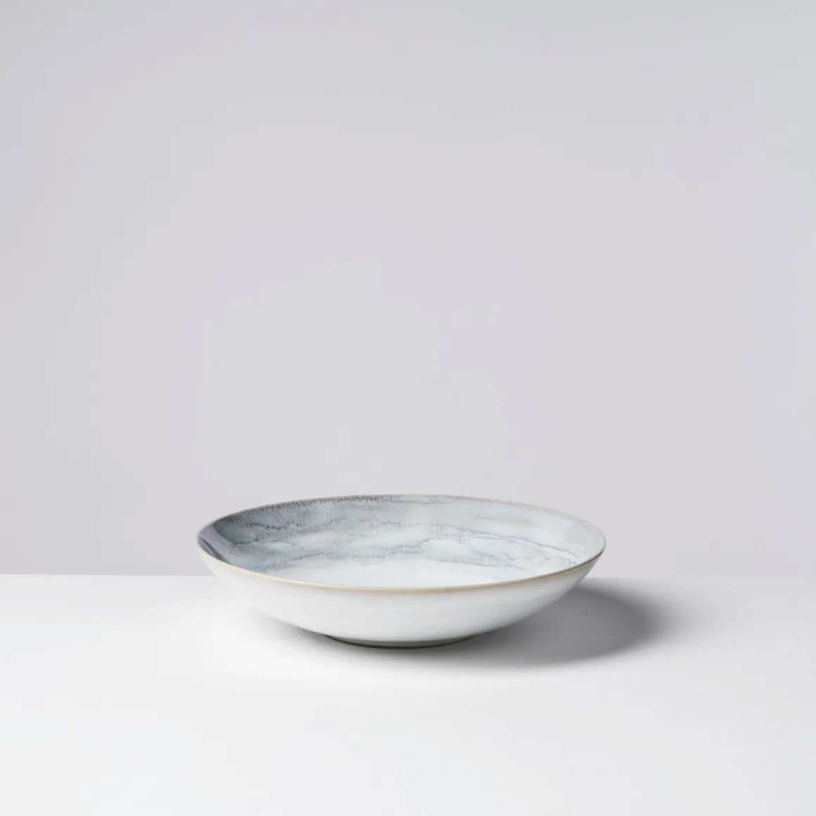 Suppenteller, Steinzeug TIEFER SEE Grau / Weiß