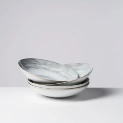 Suppenteller, Steinzeug TIEFER SEE Grau / Weiß
