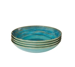 Suppenteller, Steinzeug TIEFER SEE Blau / Grün