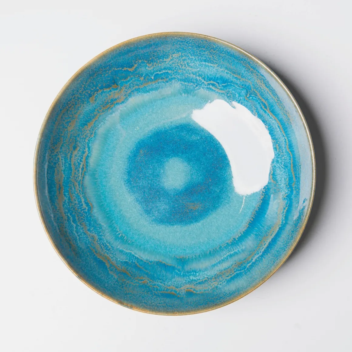 Suppenteller, Steinzeug TIEFER SEE Blau / Grün