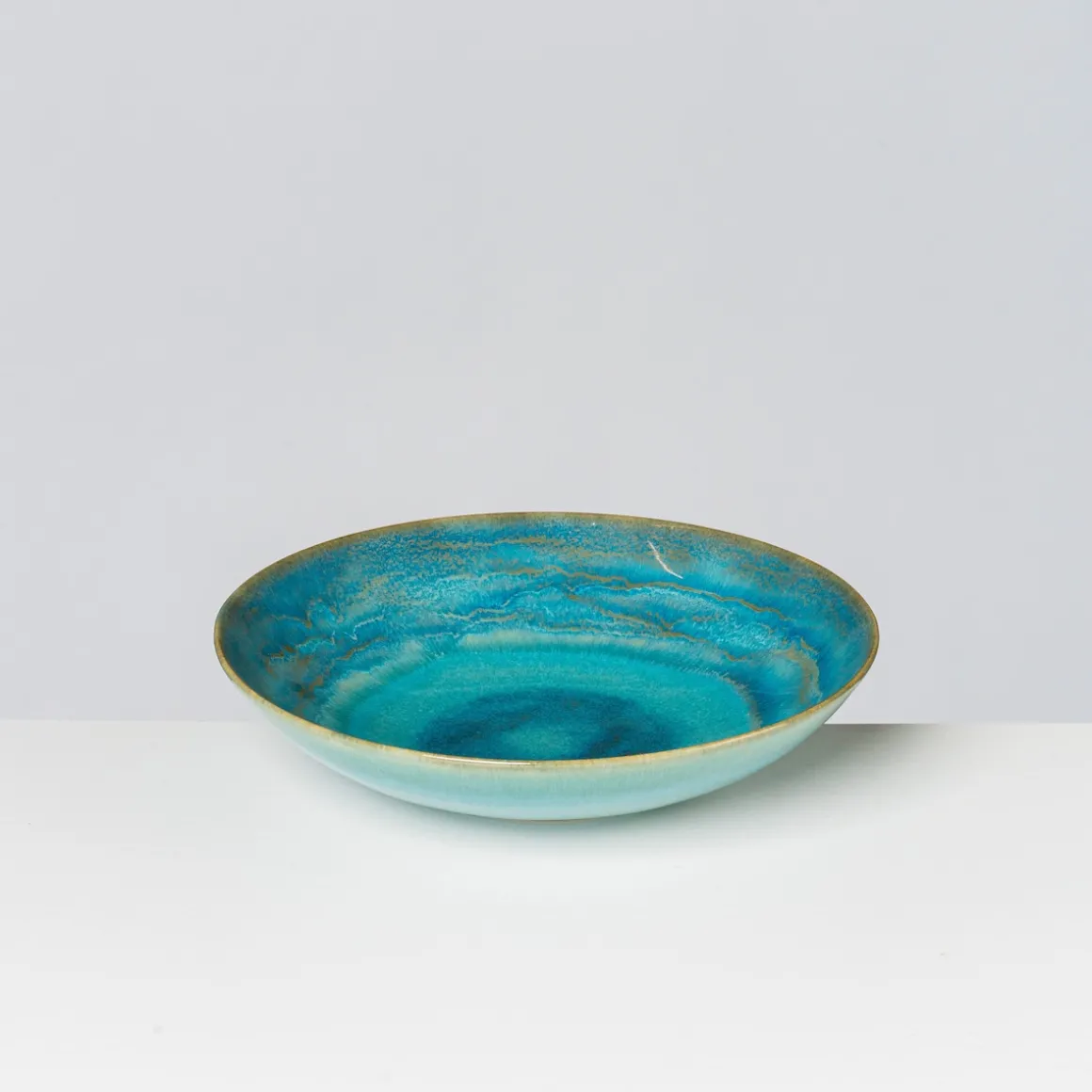 Suppenteller, Steinzeug TIEFER SEE Blau / Grün