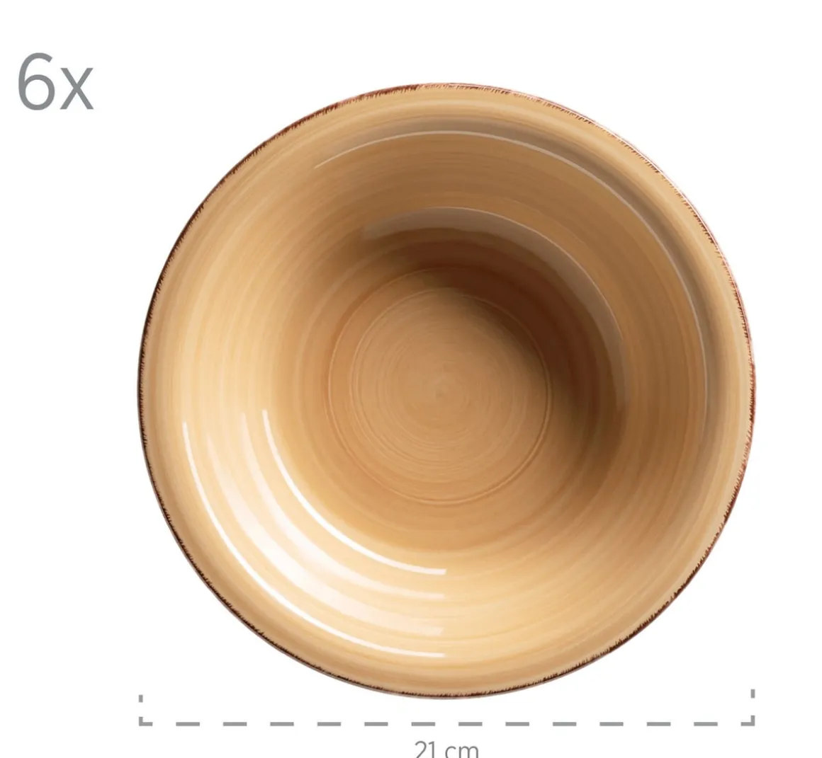 Suppenteller-Set, Steingut LUMACA Olivgrün