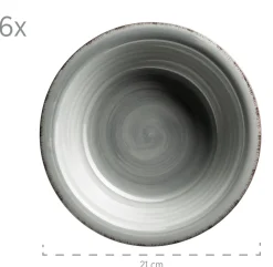 Suppenteller-Set, Steingut LUMACA Grau