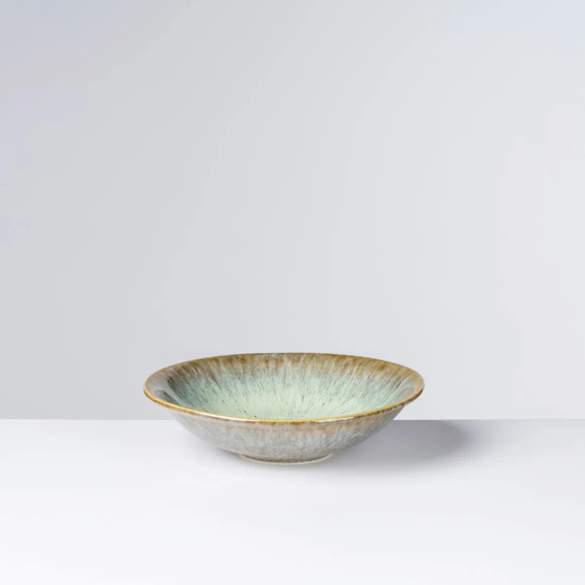 Suppenteller-Set, Steinzeug Flussufer blau, grün, braun