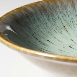 Suppenteller-Set, Steinzeug Flussufer blau, grün, braun