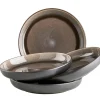 Suppenteller-Set, Steinzeug Niara Schwarz / Grau