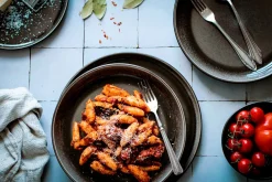 Suppenteller-Set, Steinzeug Niara Schwarz / Grau