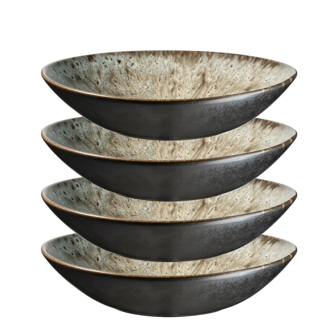 Suppenteller-Set, Steinzeug Carellia Grau