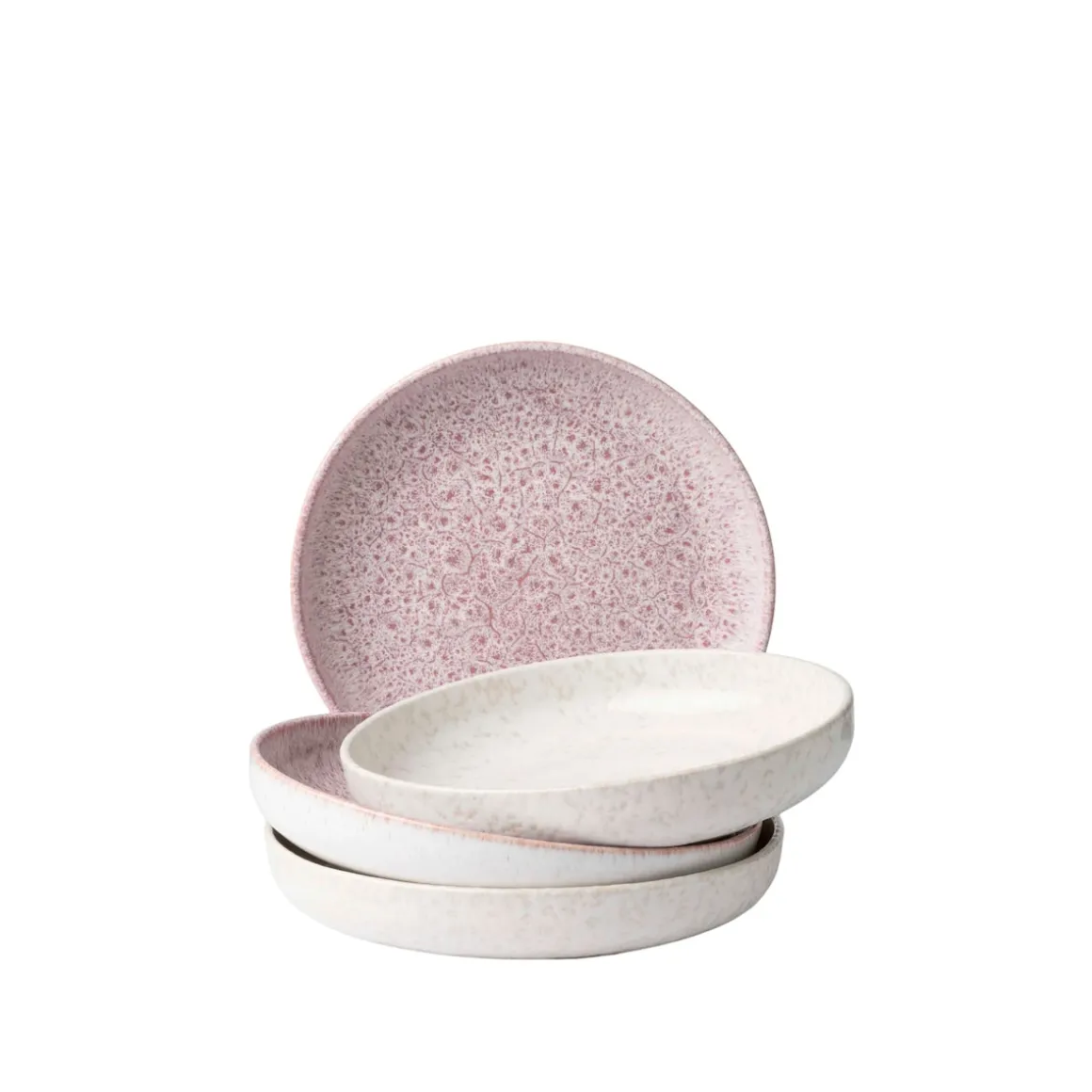 Suppenteller-Set, Steinzeug Alpenwiese Beere / Creme