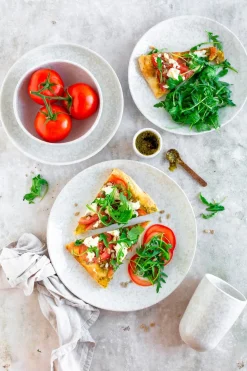 Suppenteller-Set, Steinzeug Alpenwiese Beere / Creme