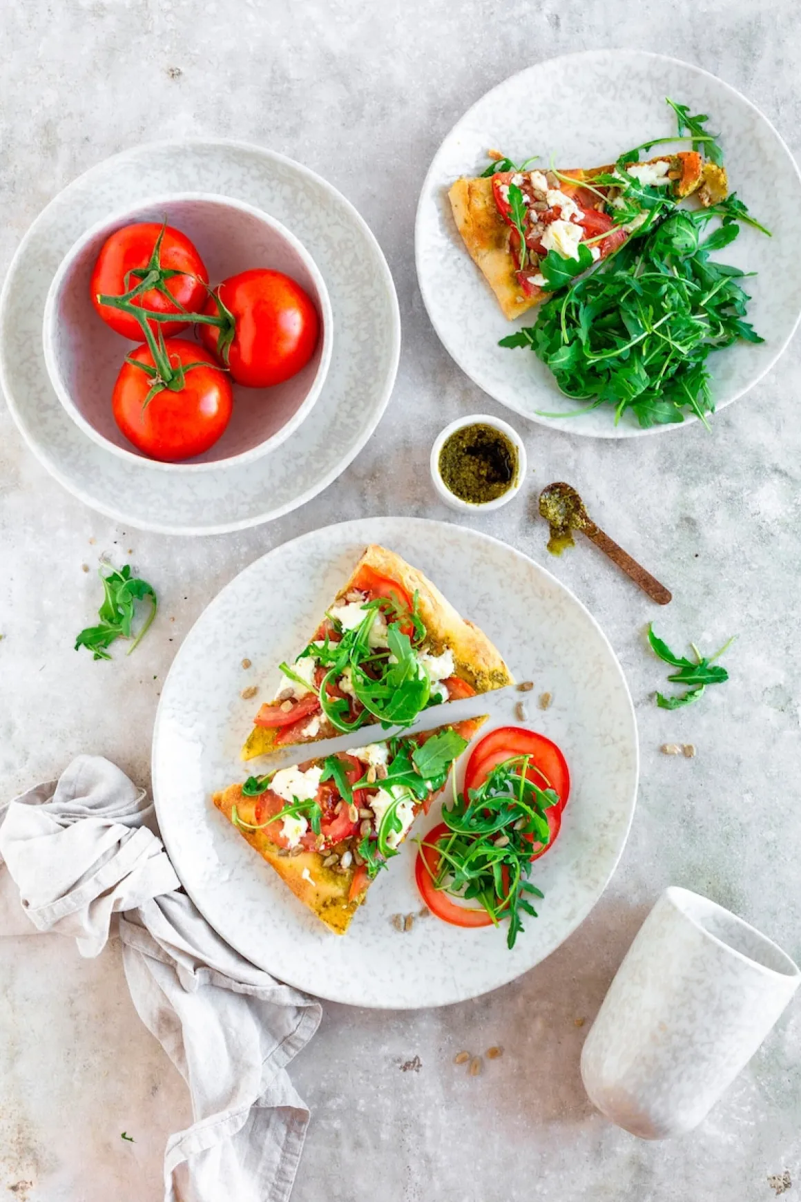 Suppenteller-Set, Steinzeug Alpenwiese Beere / Creme