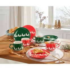 Tassen „Tannenbäume“, 4 Stück