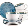 Tassen-Set, Steinzeug Frozen Blau