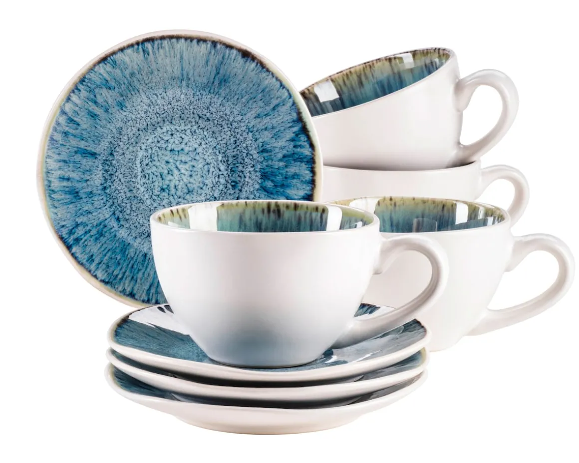 Tassen-Set, Steinzeug Frozen Blau