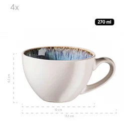 Tassen-Set, Steinzeug Frozen Blau