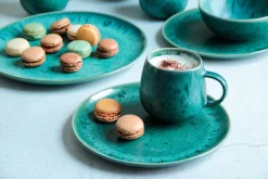 Teller Set, Steinzeug Carellia Blau