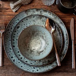 Teller Set, Steinzeug Carellia Grau