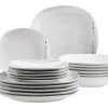 Tellerset, Porzellan Fadilla 6 x Speiseteller, 6 x Suppenteller, 6 x Dessertteller