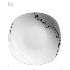 Tellerset, Porzellan Londra 6 x Speiseteller, 6 x Suppenteller, 6 x Dessertteller