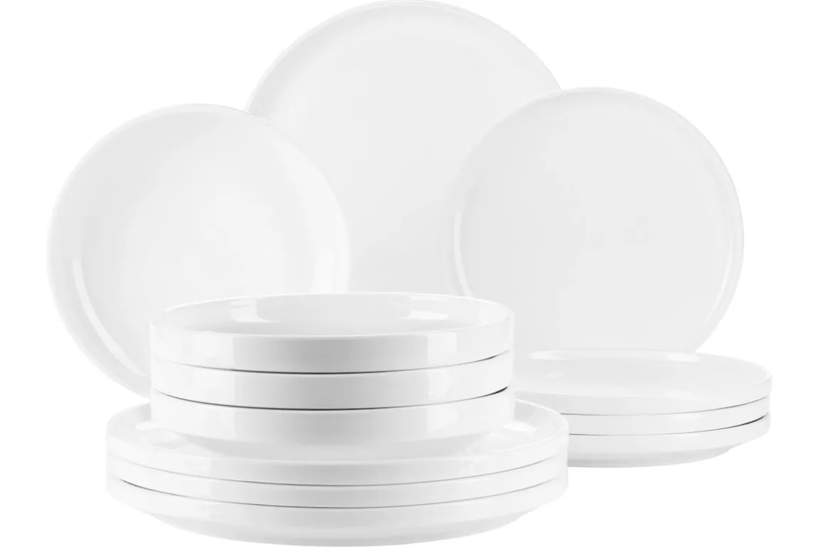 Tellerset, Porzellan Vada Weiß
