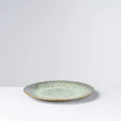 Teller-Set, Steinzeug Flussufer blau, grün, braun