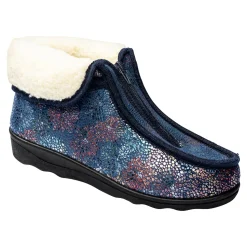 Thermo-Hausschuh „Fleur“ blau