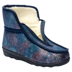 Thermo-Hausschuh „Fleur“ blau