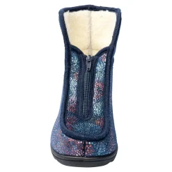 Thermo-Hausschuh „Fleur“ blau