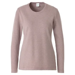 Warmer Damen- Pullover, fein gerippt mauve