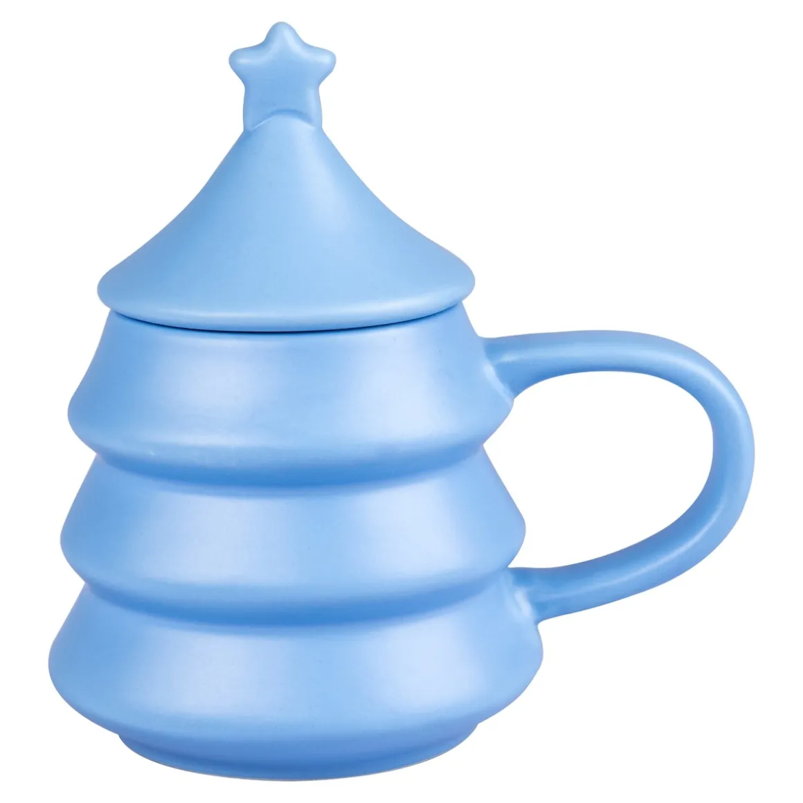 Weihnachtstasse „Tannenbaum“ mit Deckel, 270 ml blau