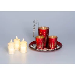 Weihnachtsteller-Set inkl. 3 LED-Kerzen